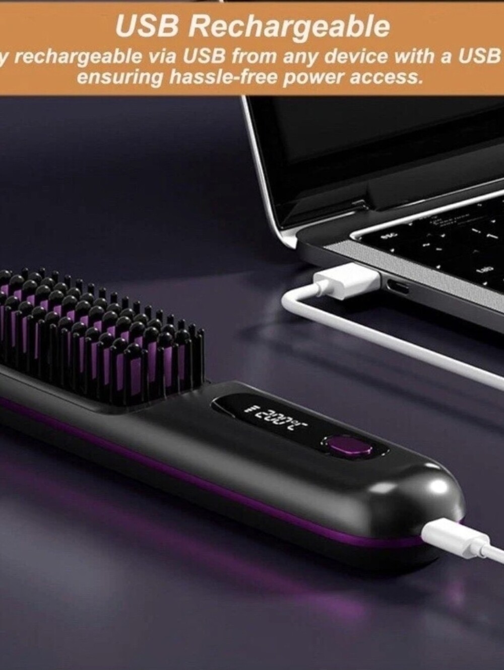 Flown GoBrush Pro Hair Straightening Brush Pink Excellent Cordless - Picture 3 of 7